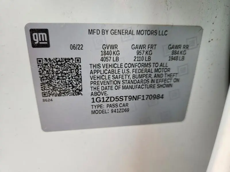 2022 CHEVROLET MALIBU   