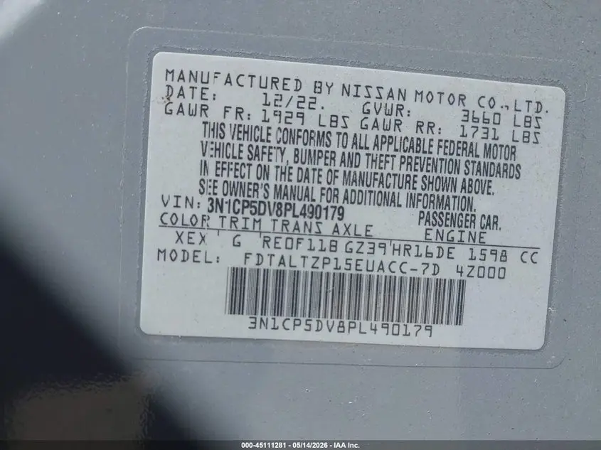 2023 NISSAN KICKS SR XTRONIC CVT