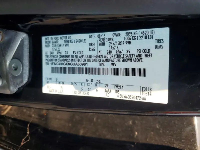 2016 FORD ESCAPE SE  