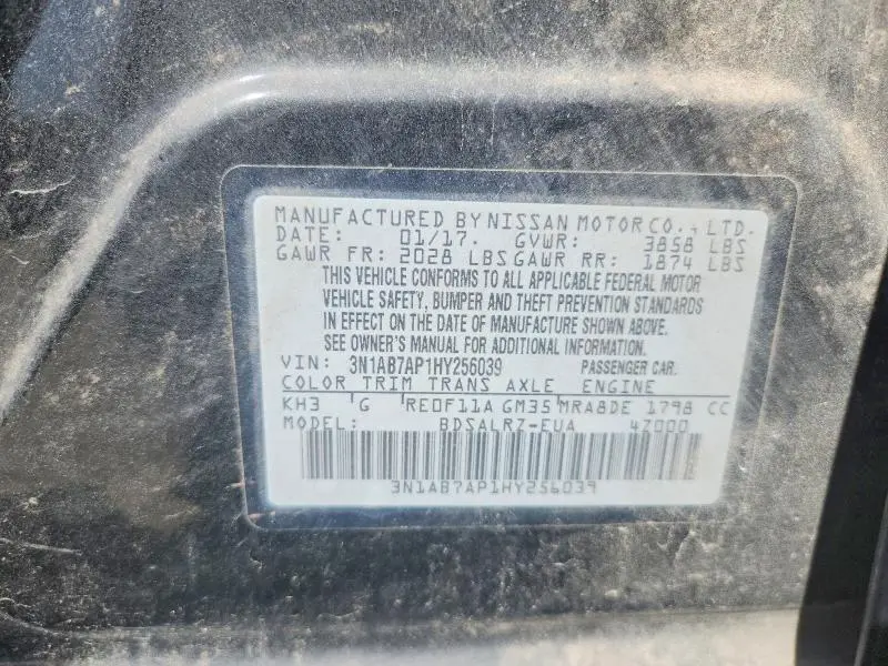 2017 NISSAN SENTRA SR  