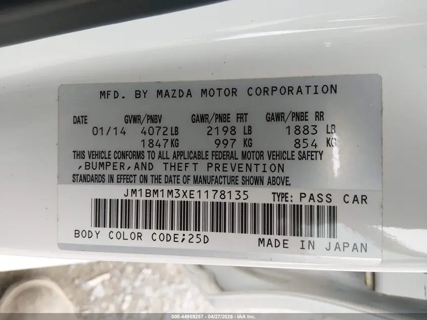 2014 MAZDA MAZDA3 S GRAND TOURING