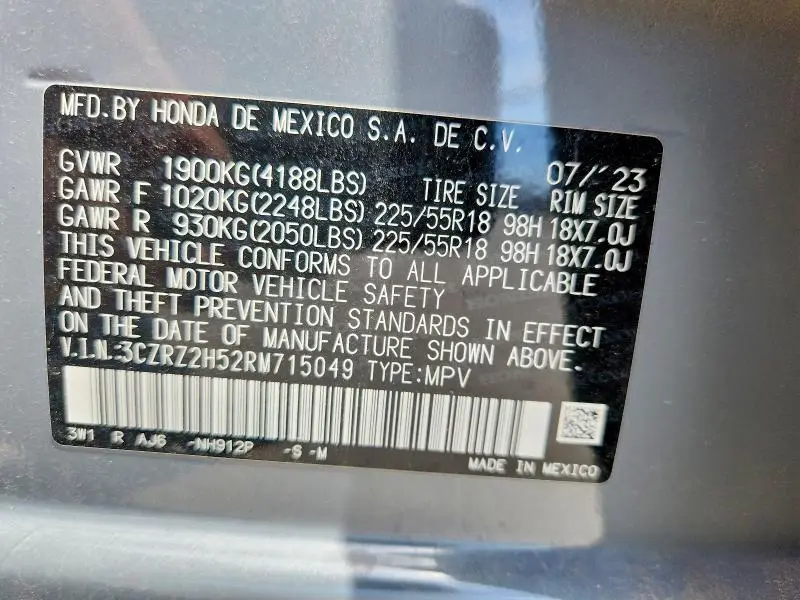 2024 HONDA HR-V SPORT  