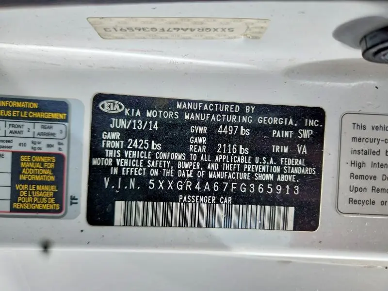 2015 KIA OPTIMA   