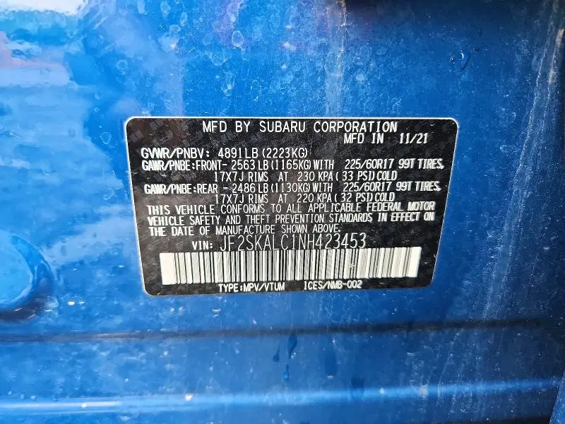 2022 SUBARU FORESTER WILDERNESS  