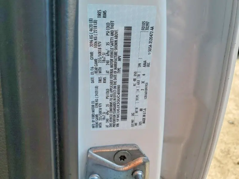 2016 FORD ESCAPE TITANIUM  