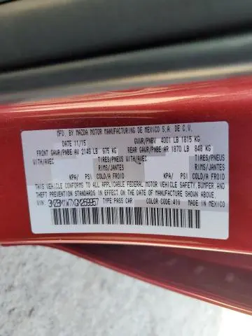 2016 MAZDA 3 TOURING