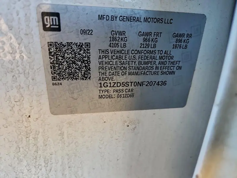 2022 CHEVROLET MALIBU LT  