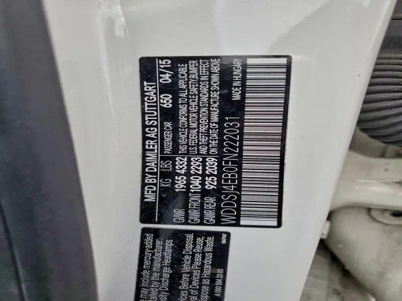 2015 MERCEDES-BENZ CLA 250  