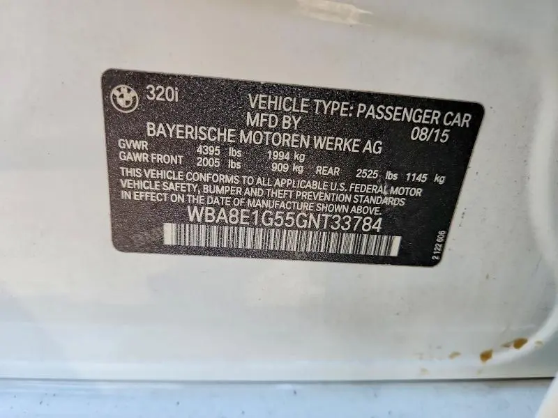 2016 BMW 320 I  