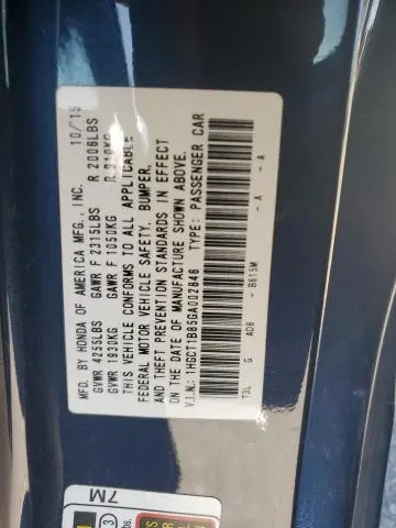 2016 HONDA ACCORD EXL