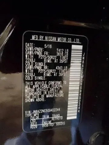 2016 INFINITI QX80   