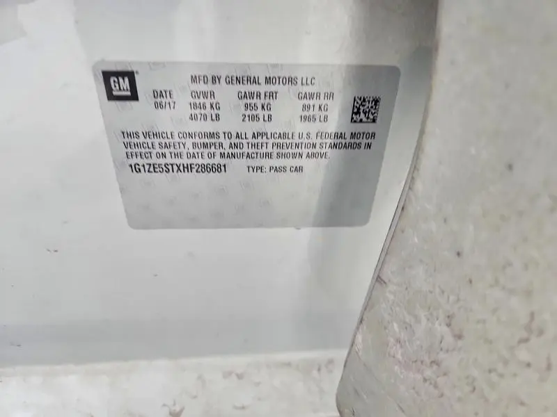 2017 CHEVROLET MALIBU LT  