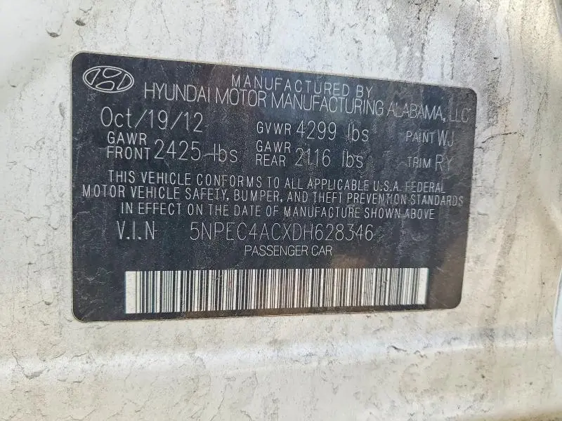 2013 HYUNDAI SONATA LIMITED  