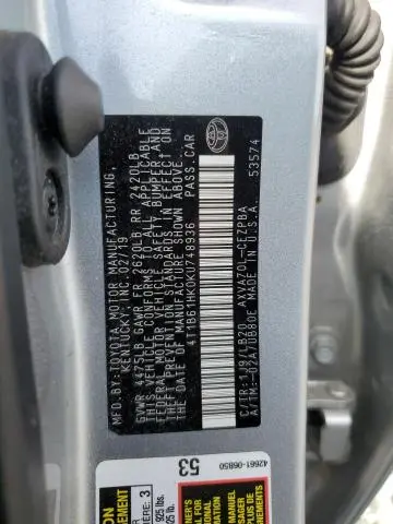 2019 TOYOTA CAMRY XSE  