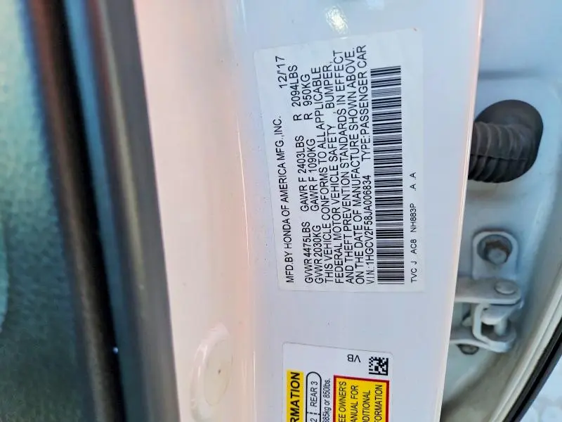 2018 HONDA ACCORD EXL  