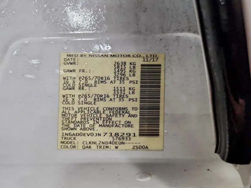 2018 NISSAN FRONTIER S  