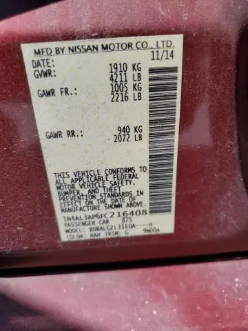 2015 NISSAN ALTIMA 2.5  