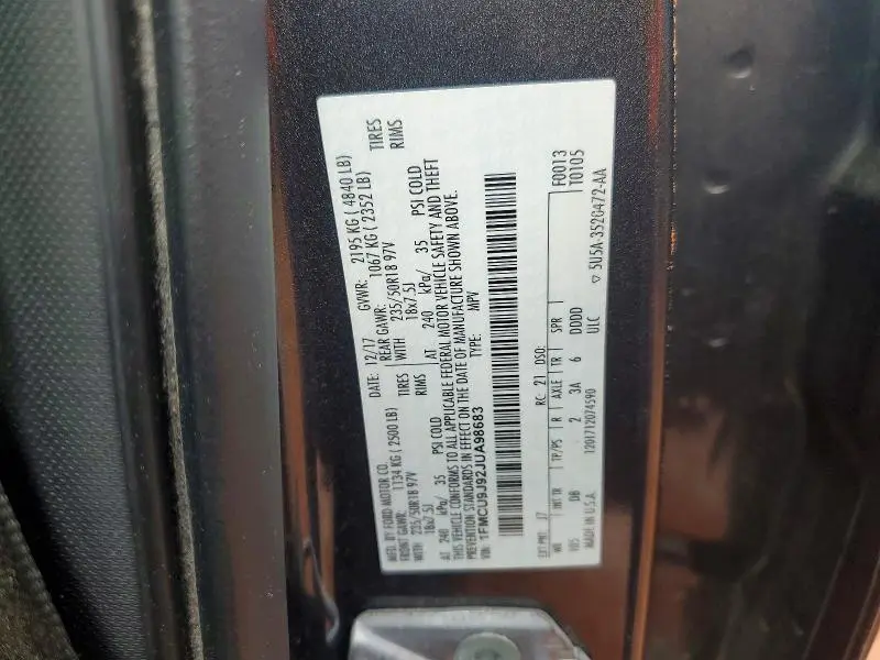 2018 FORD ESCAPE TITANIUM  