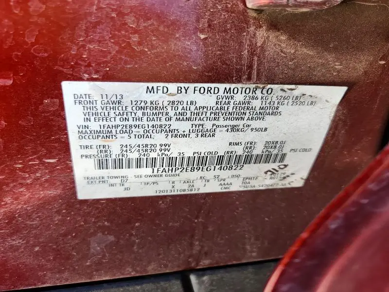2014 FORD TAURUS SEL  