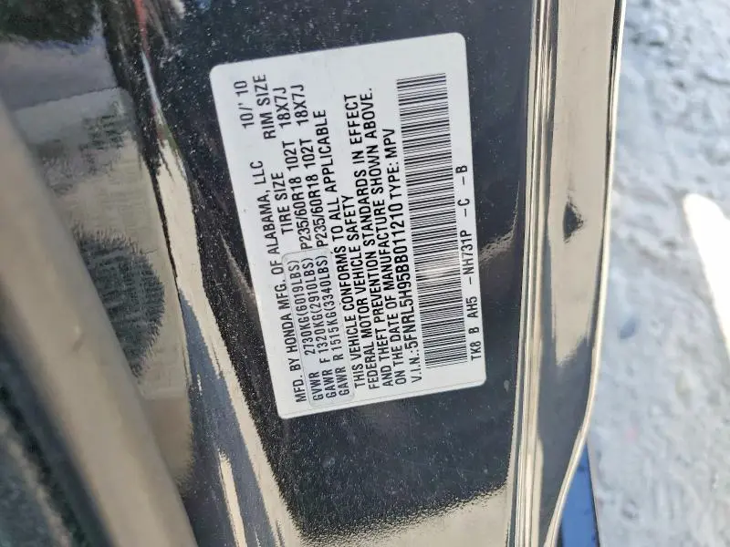 2011 HONDA ODYSSEY TOURING  