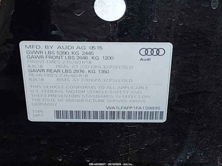 2015 AUDI Q5 2.0T PREMIUM