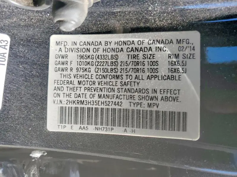 2014 HONDA CR-V LX  