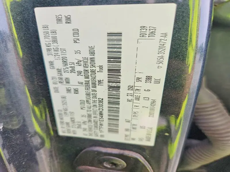 2021 FORD F150 SUPERCREW  