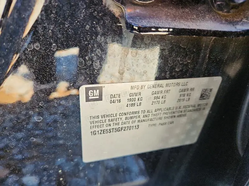 2016 CHEVROLET MALIBU LT  