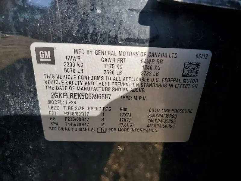 2012 GMC TERRAIN SLE  