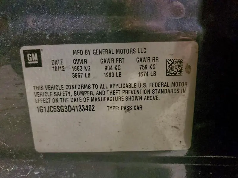 2013 CHEVROLET SONIC LT  