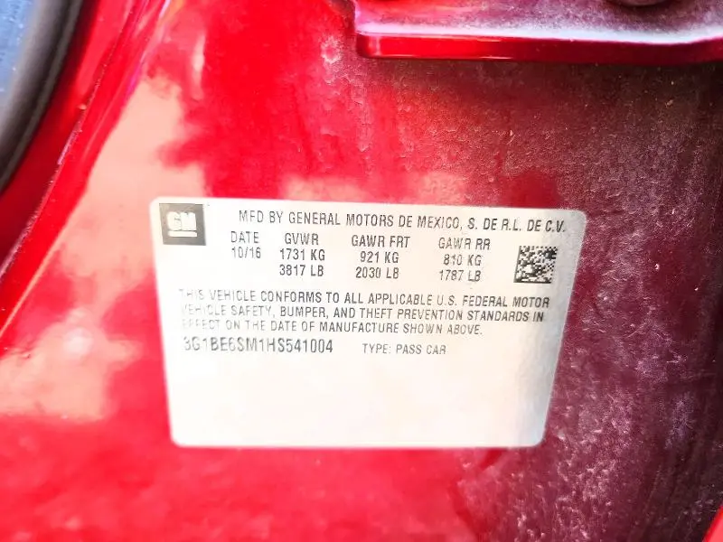 2017 CHEVROLET CRUZE LT  
