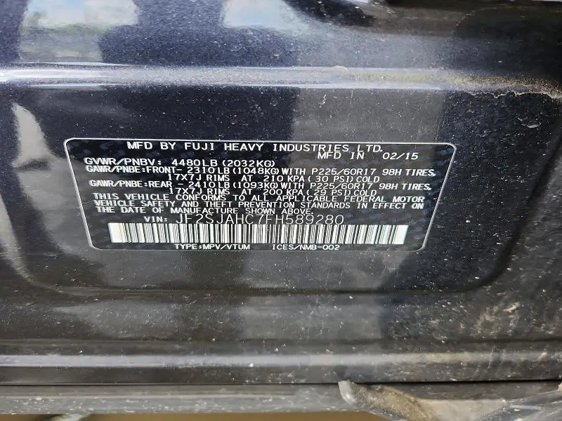 2015 SUBARU FORESTER 2.5I LIMITED  