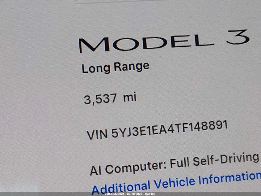 2026 TESLA MODEL 3 PREMIUM REAR-WHEEL DRIVE/REAR-WHEEL DRIVE