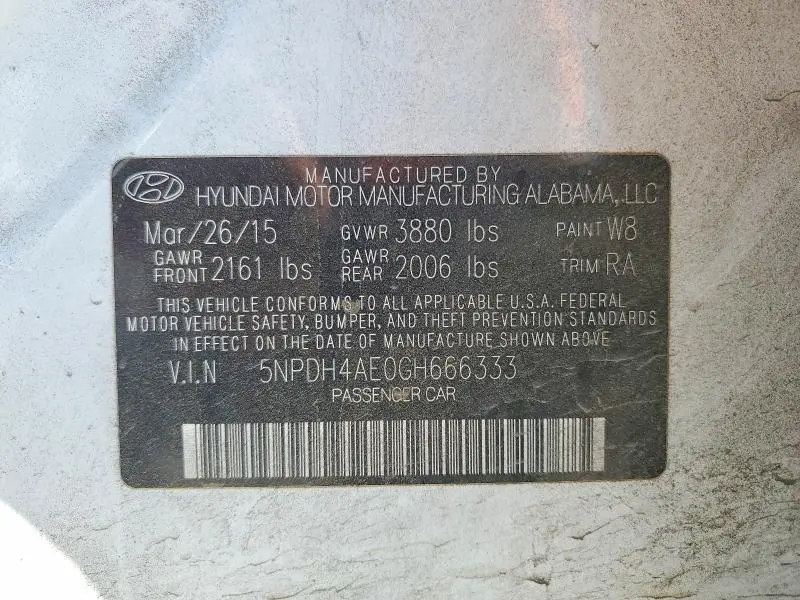 2016 HYUNDAI ELANTRA   