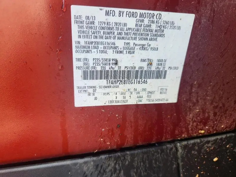2014 FORD TAURUS SEL  
