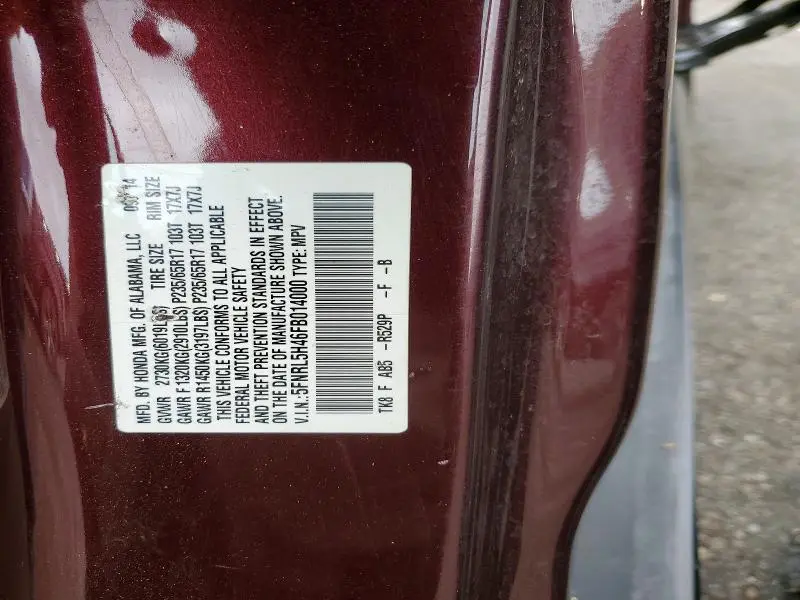 2015 HONDA ODYSSEY EX  