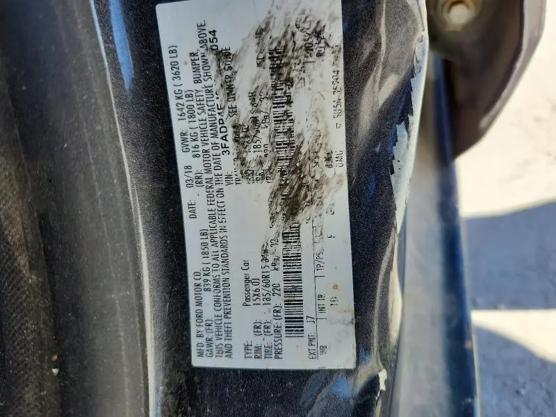 2018 FORD FIESTA SE  