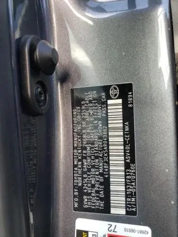 2010 TOYOTA CAMRY BASE  