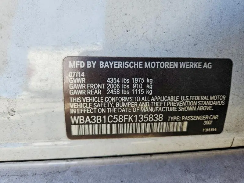 2015 BMW 320 I  