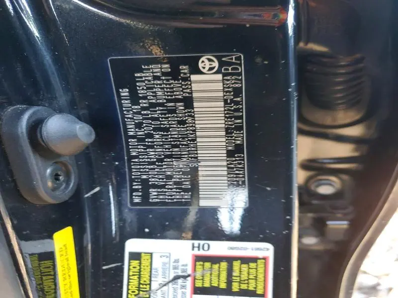 2019 TOYOTA COROLLA L  