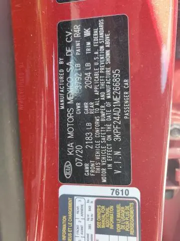 2021 KIA FORTE FE