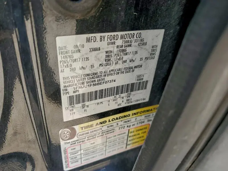 2011 FORD EXPEDITION XL  