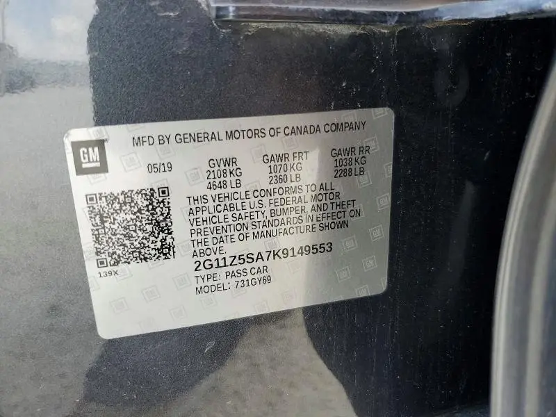 2019 CHEVROLET IMPALA LT  
