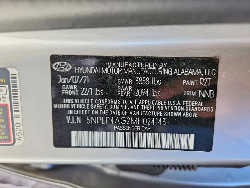 2021 HYUNDAI ELANTRA LIMITED  