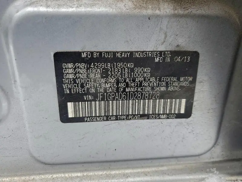 2013 SUBARU IMPREZA PREMIUM  