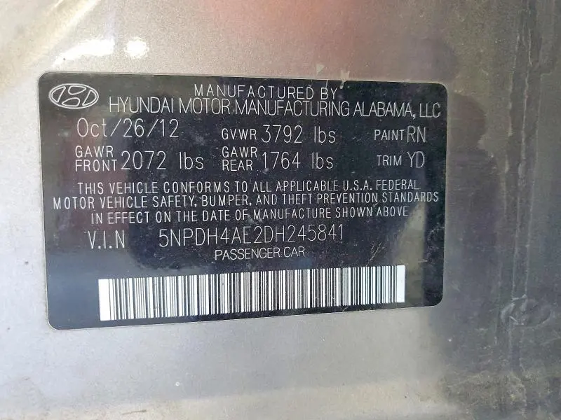 2013 HYUNDAI ELANTRA GLS  