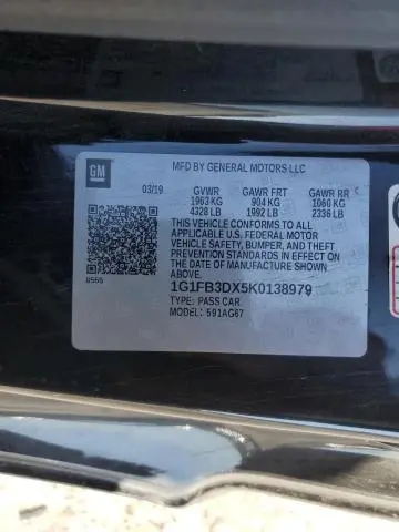 2019 CHEVROLET CAMARO LS  