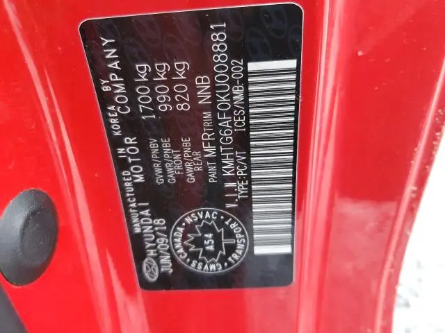 2019 HYUNDAI VELOSTER BASE  