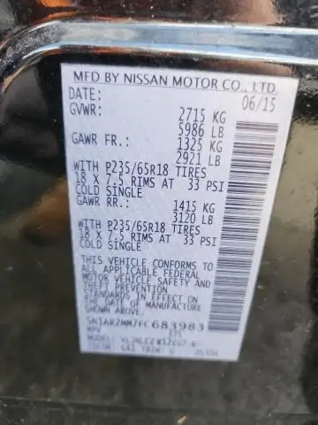 2015 NISSAN PATHFINDER S  