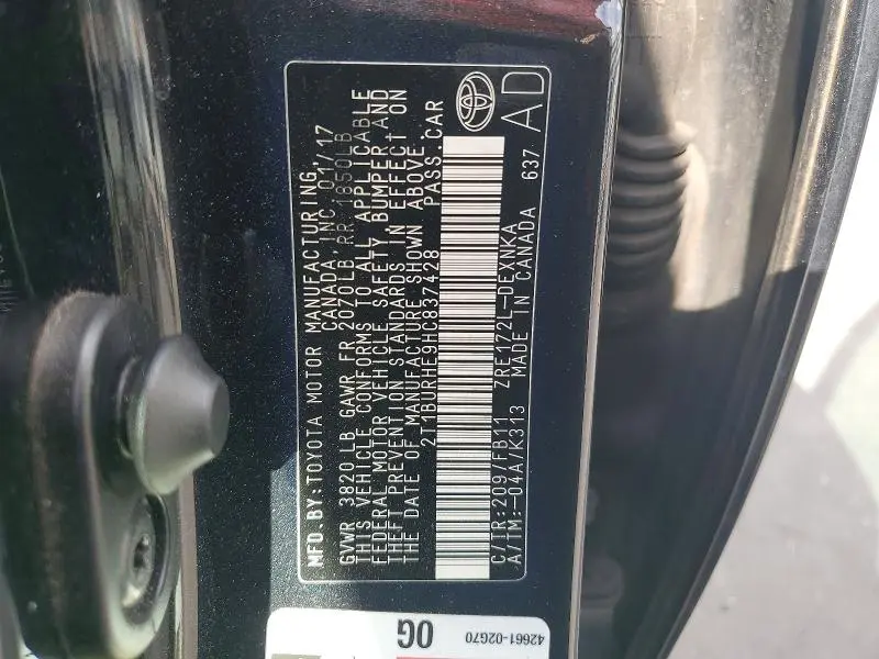 2017 TOYOTA COROLLA LE  